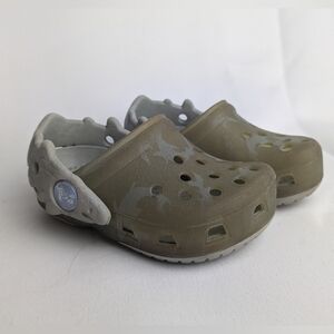 CROCS baby Shark Sandals Size 4-5 Gray Color Waterproof